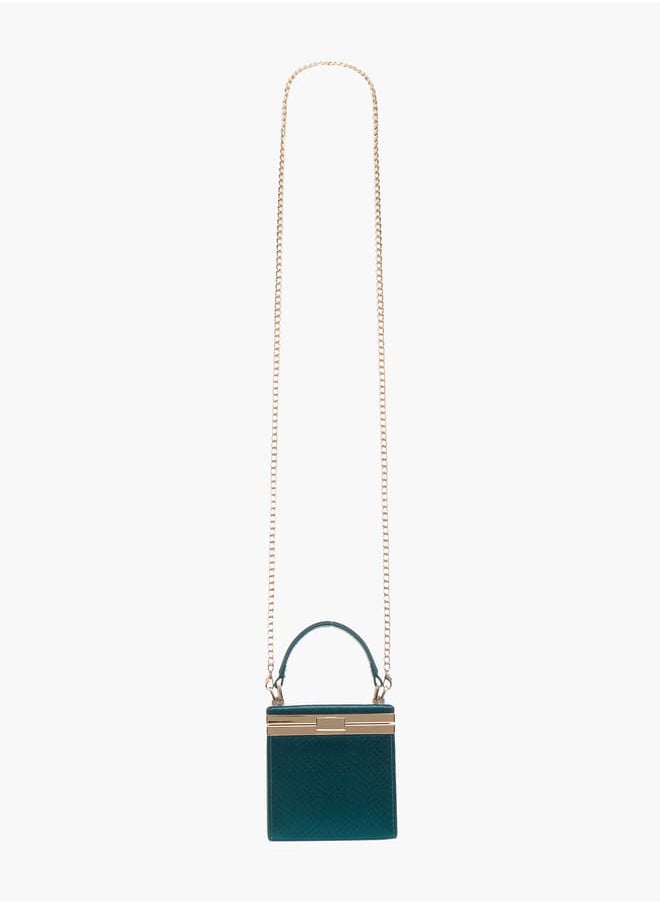 Flora Bella By Shoexpress Women Textured Crossbody Bag with Detachable Strap and Clasp Closure  - Image 2