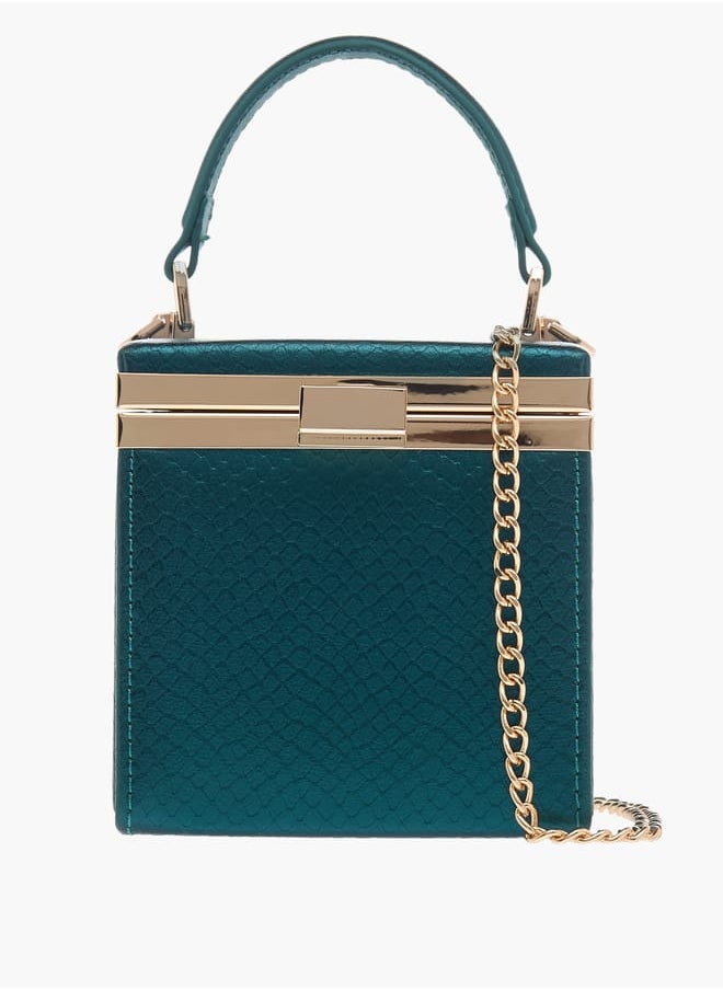 Flora Bella By Shoexpress Women Textured Crossbody Bag with Detachable Strap and Clasp Closure  - Image 1