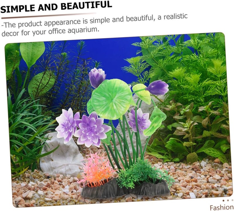 SHOWERORO Artificial Aquarium Plants 2pcs Fish Tank Water Grass Decoration Plastic Aquatic Plant Model Aquarium Ornament for Freshwater Tanks - Image 3