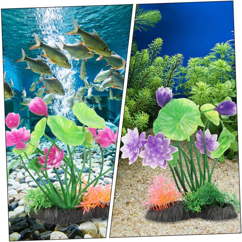 SHOWERORO Artificial Aquarium Plants 2pcs Fish Tank Water Grass Decoration Plastic Aquatic Plant Model Aquarium Ornament for Freshwater Tanks - Image 5