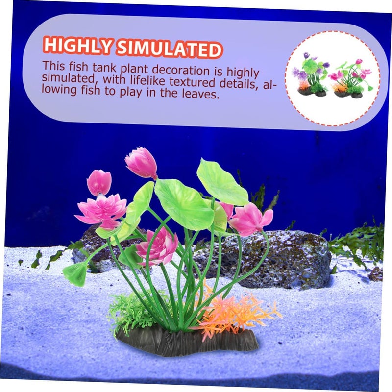 SHOWERORO Artificial Aquarium Plants 2pcs Fish Tank Water Grass Decoration Plastic Aquatic Plant Model Aquarium Ornament for Freshwater Tanks - Image 4