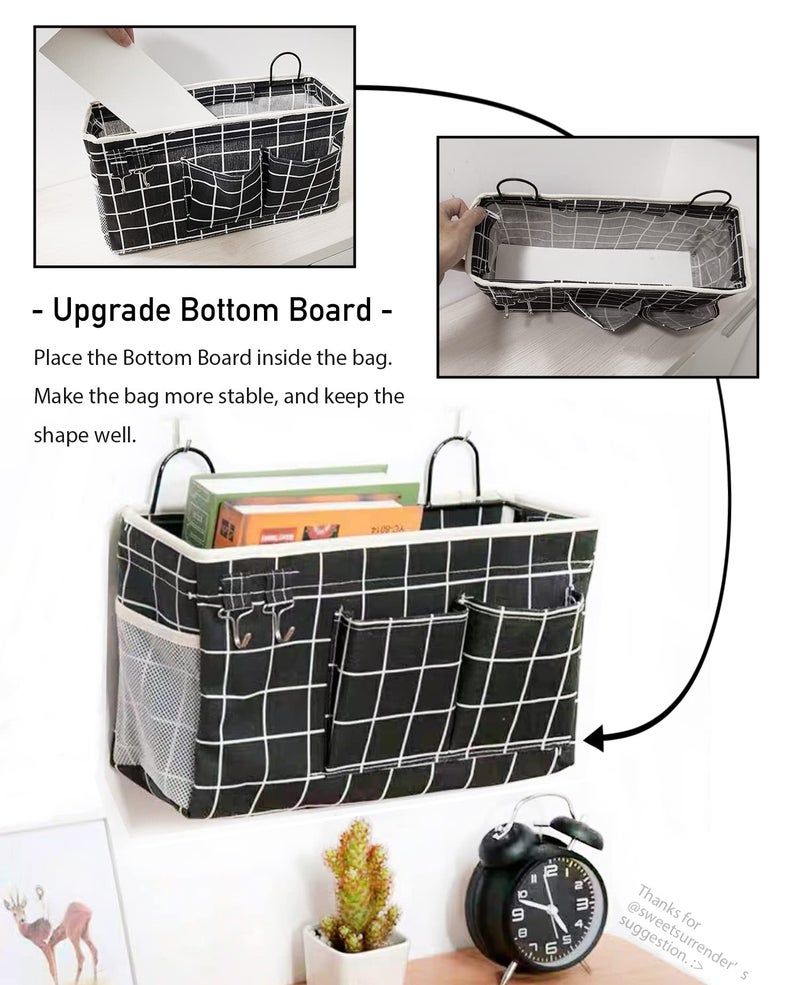 Kanrichu 2pcs Large Wall Hanging Organizer Bag, Linen Fabric Door Hanging Storage Baskets with Pockets, Waterproof Bin for Kitchen, Bedroom, Office, RV Camper (Triangle) - Image 3