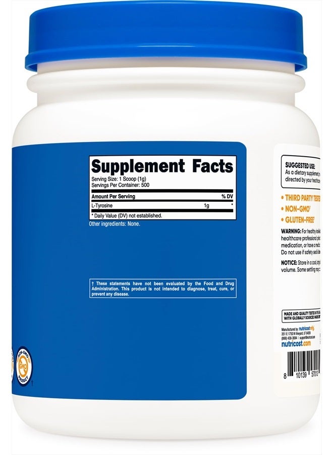 Nutricost مسحوق إل تيروسين 500 جرام - مسحوق إل تيروسين نقي 1 جرام لكل وجبة - Image 5