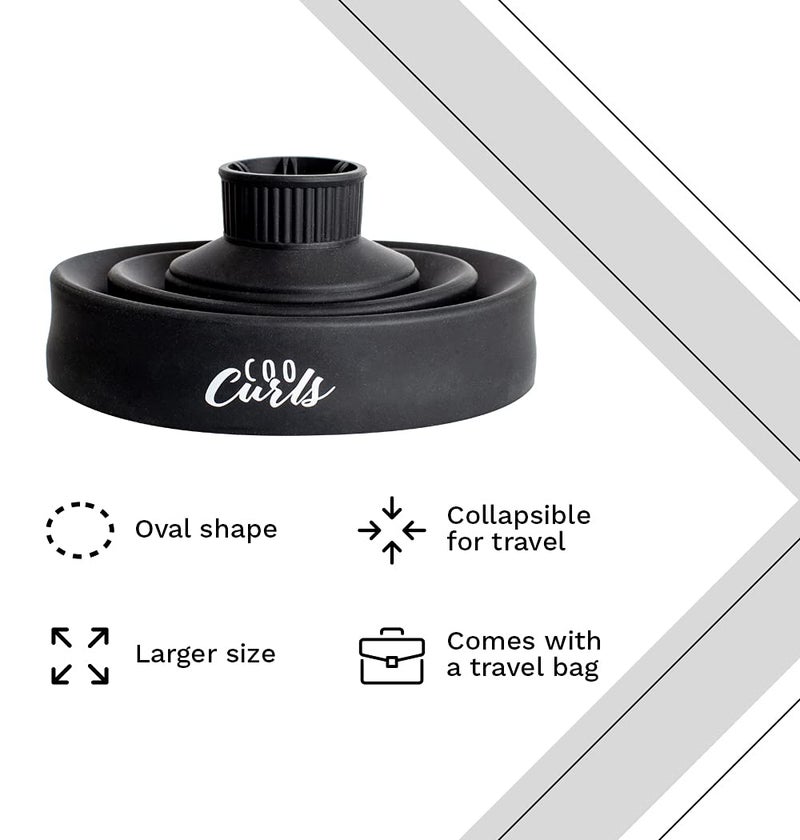 Cooboard CooCurls Hair Diffuser | Large Oval Collapsible Attachment for Hair Dryer for Salon Quality Curls at Home, Larger Size for Quicker Drying Time | NOT UNIVERSAL, Check Below for Sizing - Image 4