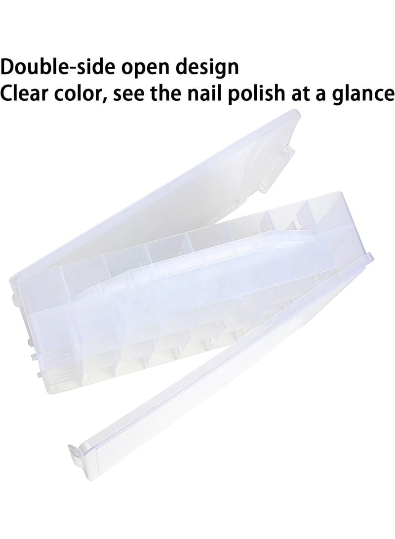 منظم طلاء أظافر محمول، حامل طلاء أظافر شفاف مزدوج الجوانب، تخزين أظافر جل لـ 48 زجاجة، موفر للمساحة (35 × 30 × 8 سم) - Image 3