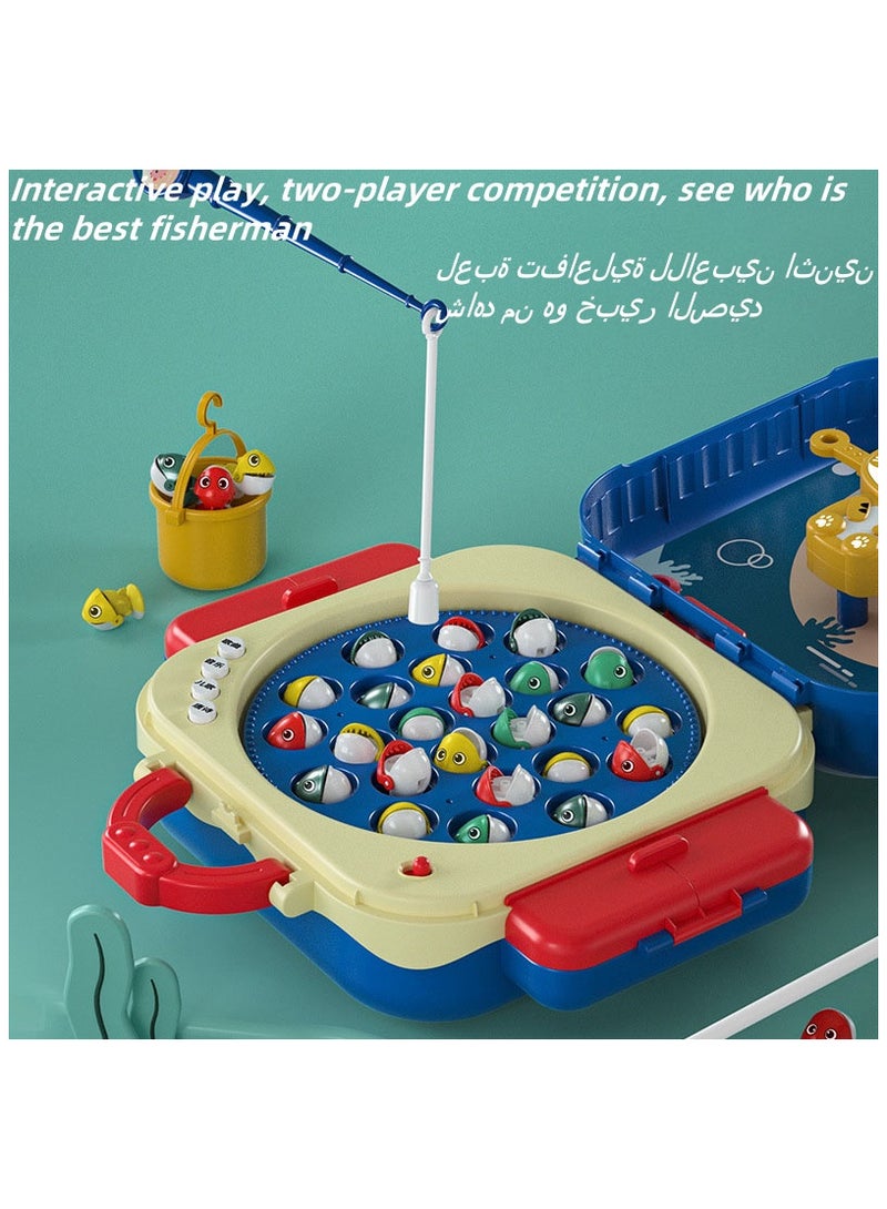 HI-FINE Fishing Toys for Kids Balance Scale Games Early Childhood Parent-Child Interactive Games With Music Stories 2 Toy Fishing Rods 24 Fish Learning and Educational Toys Sound Effect Toys (Blue) - Image 3