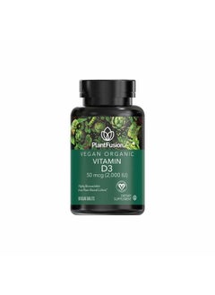 PlantFusion Vegan Vitamin D3 2000IU, Organic Vitamin D3, Sourced from Vitashine Plant Based Lichen, Promotes Immune and Bone Health, 60 Tablets  - Image 1
