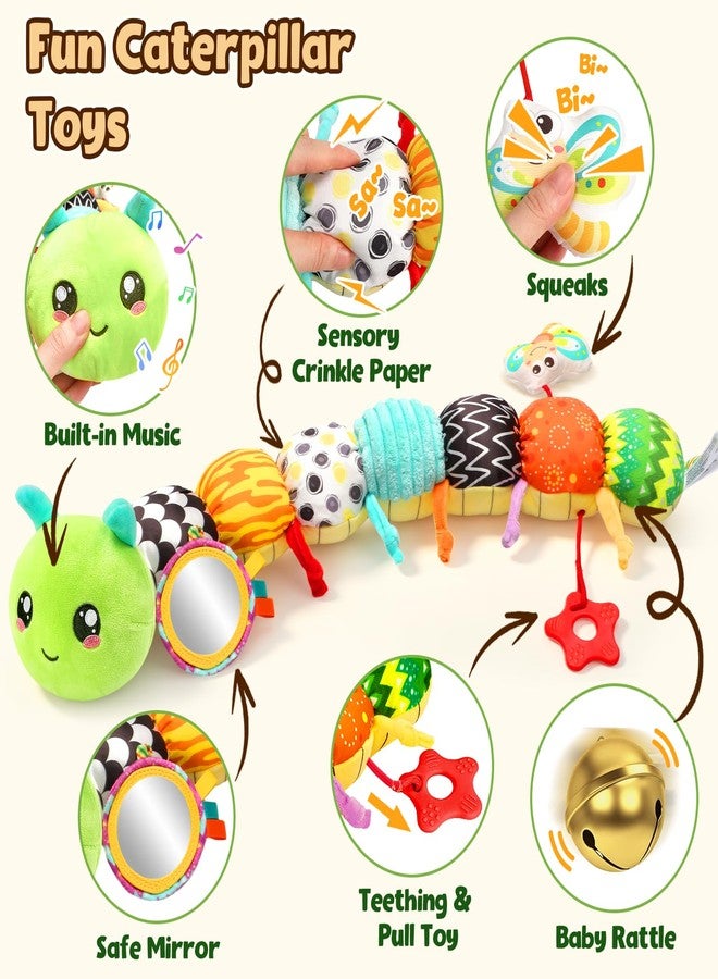 TOHIBEE Baby Caterpillar Toys 0-6 6-12 Months, Stuffed Animals Musical Sensory Toy - Image 3