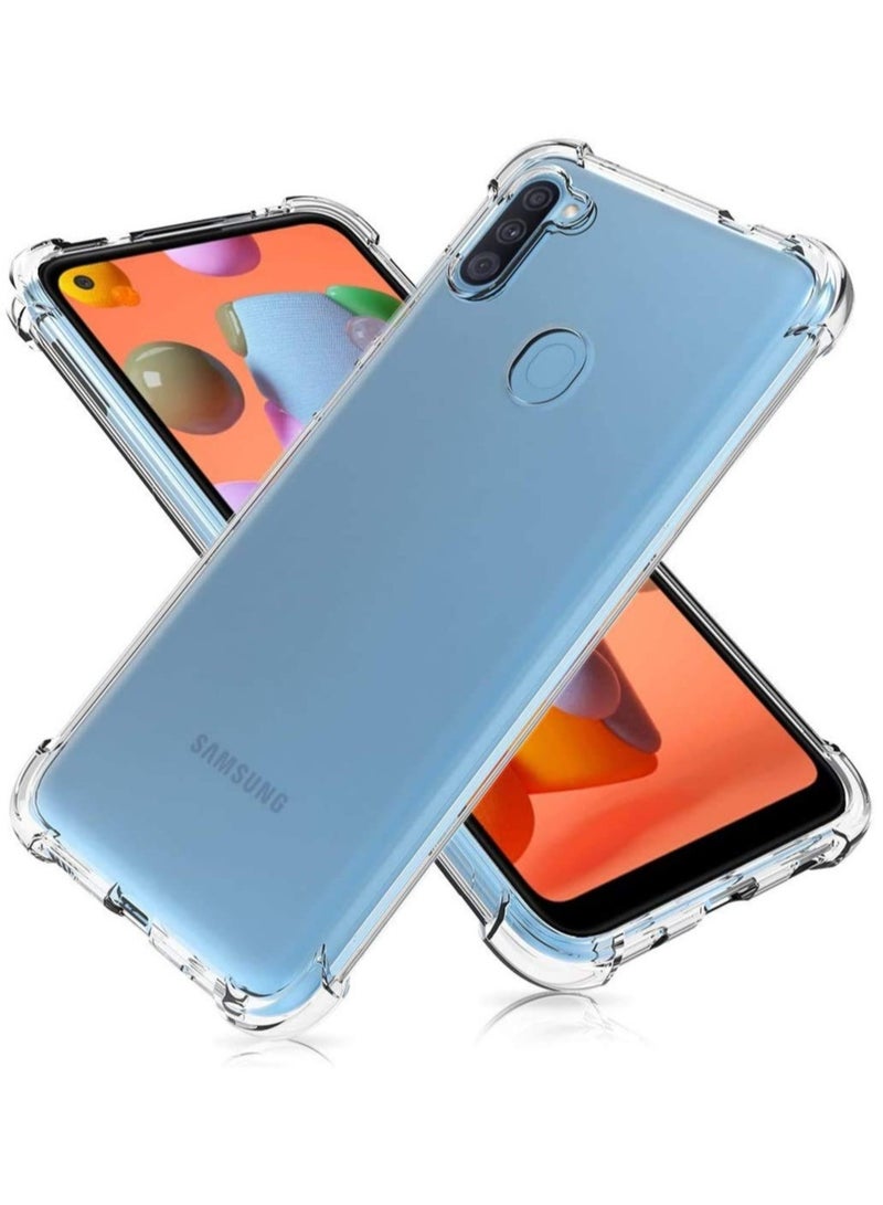 ELTRAZONE Samsung Galaxy M11 Case Cover Protective Shock Absorption Bumper soft Transparent Case (Clear) - Image 1