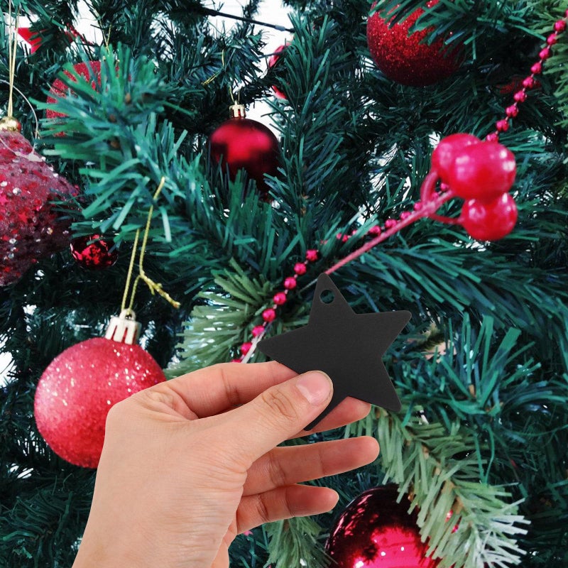 100pcs Star Shaped Black Kraft Paper Tags With Holes For Gift Wrapping Party Favors Holiday Decorations - Image 5