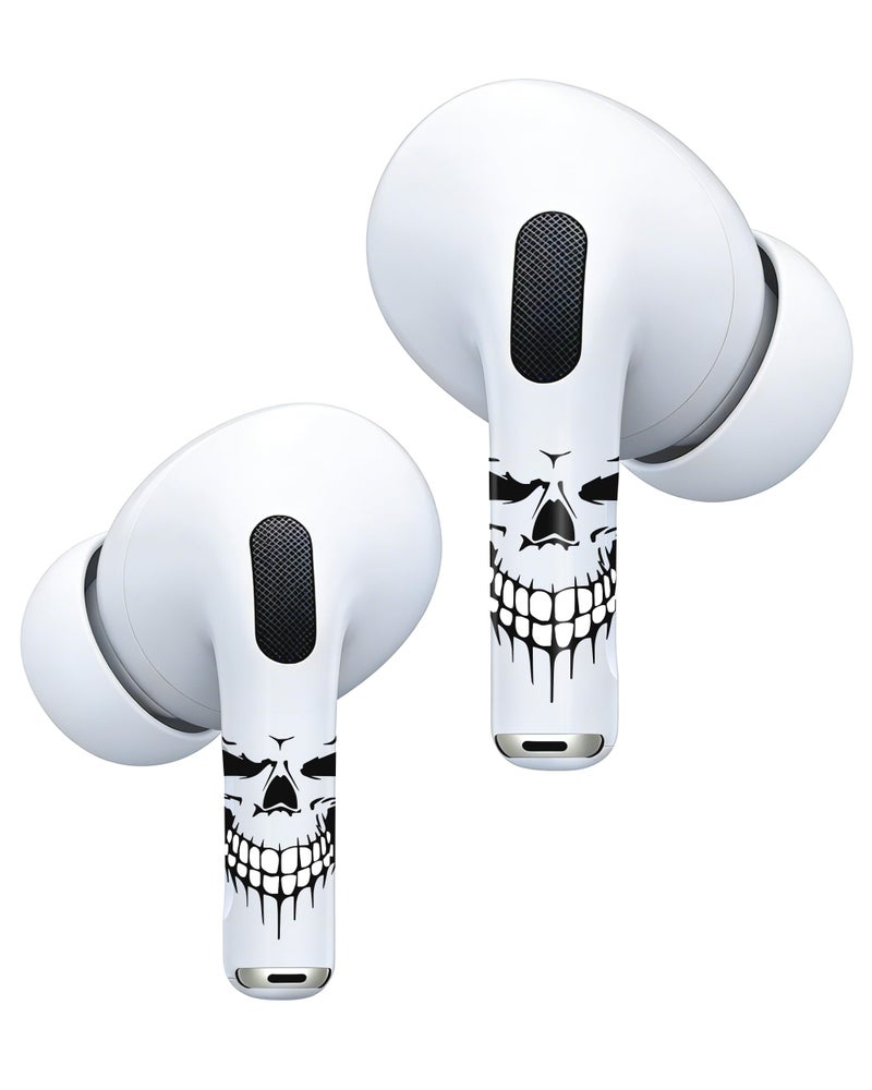 RockMax for AirPods 4 Skin, Black Skull Decal Sticker for Air Pods 4th Gen, Durable Tattoo Wrap, Case Friendly, Easy to Identify, Compatible with AirPods 1/2/3/4 and AirPods Pro 1/2/3(Universal Fit) - Image 1