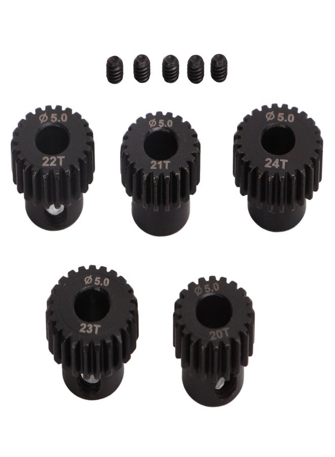 48DP Pinion Gear Set 5.0mm Chrome Molybdenum Alloy Steel 20T 21T 22T 23T 24T RC Motor Gear for Remote Control Car Motor - Image 1