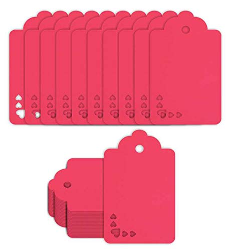 CVANU CVANU 400pcs Premium Lipstick Color Gift Tags, Double-Sided Available Kraft Paper Price Tags with 400 Root Natural Jute Twine, Craft Tags Labels Treats Tags for Wedding Thanksgiving (CV-400)  - Image 1