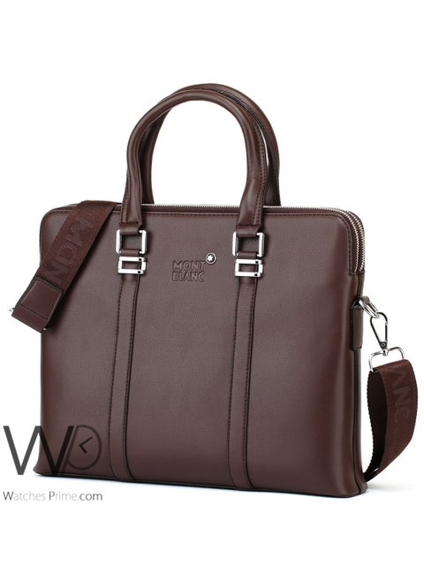 Montblanc Business Brown Leather Briefcase Handbag