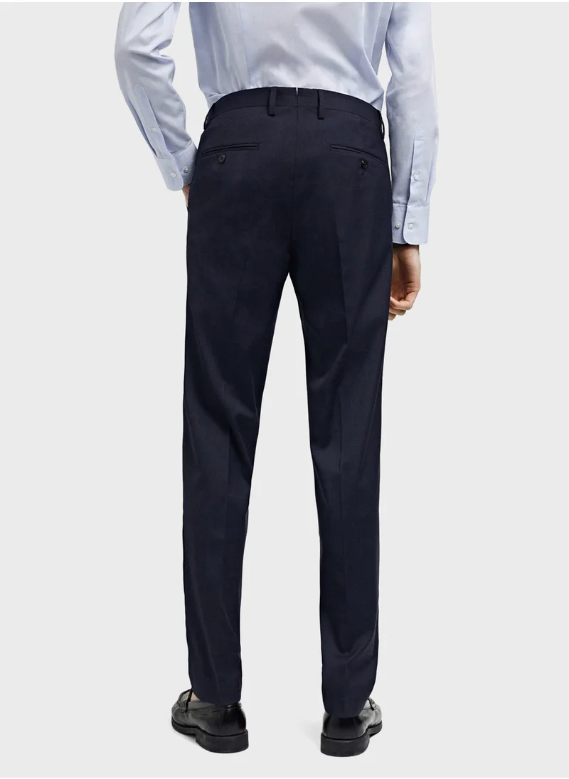 Mango Man Stretch Fabric Slim Fit Suit Trousers