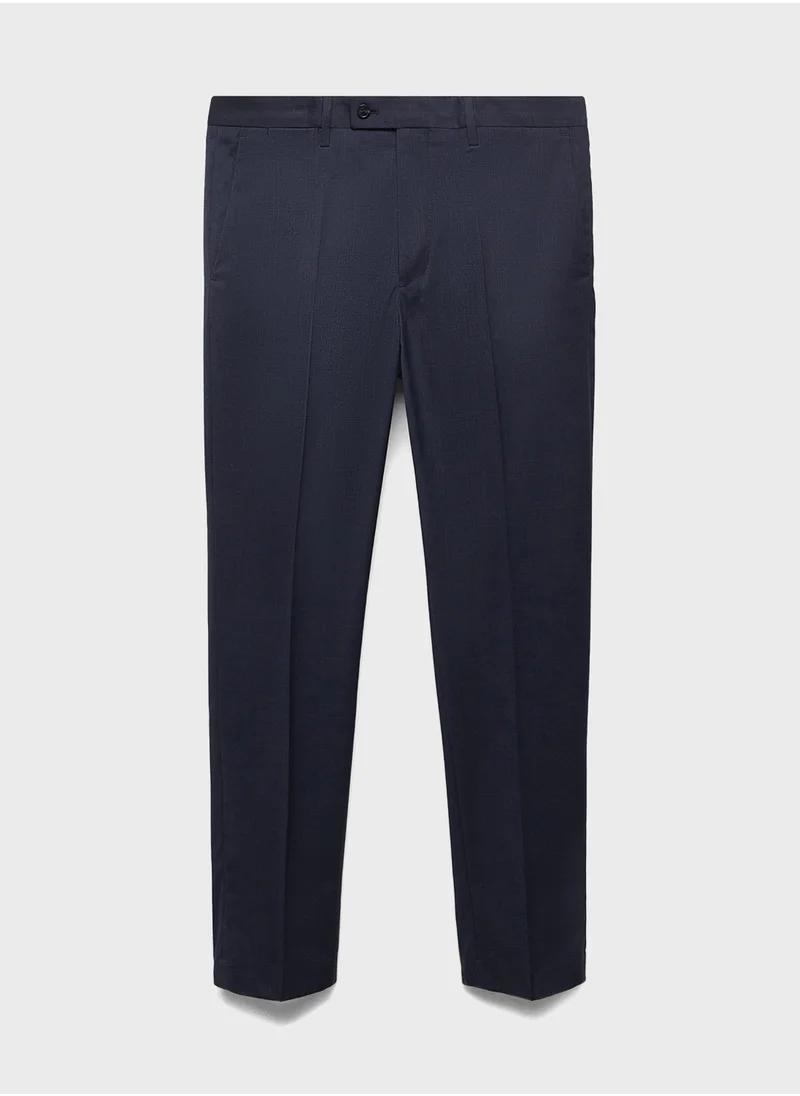 Mango Man Stretch Fabric Slim Fit Suit Trousers