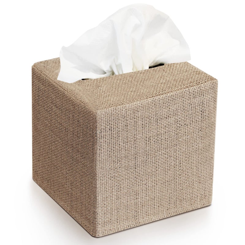 Stylish Tissue Box Cover  This Burlap Holder Instantly Covers Your Square Tissue Boxes  The Perfect Fall Decorative Cube Cover for Your Bathroom and Home