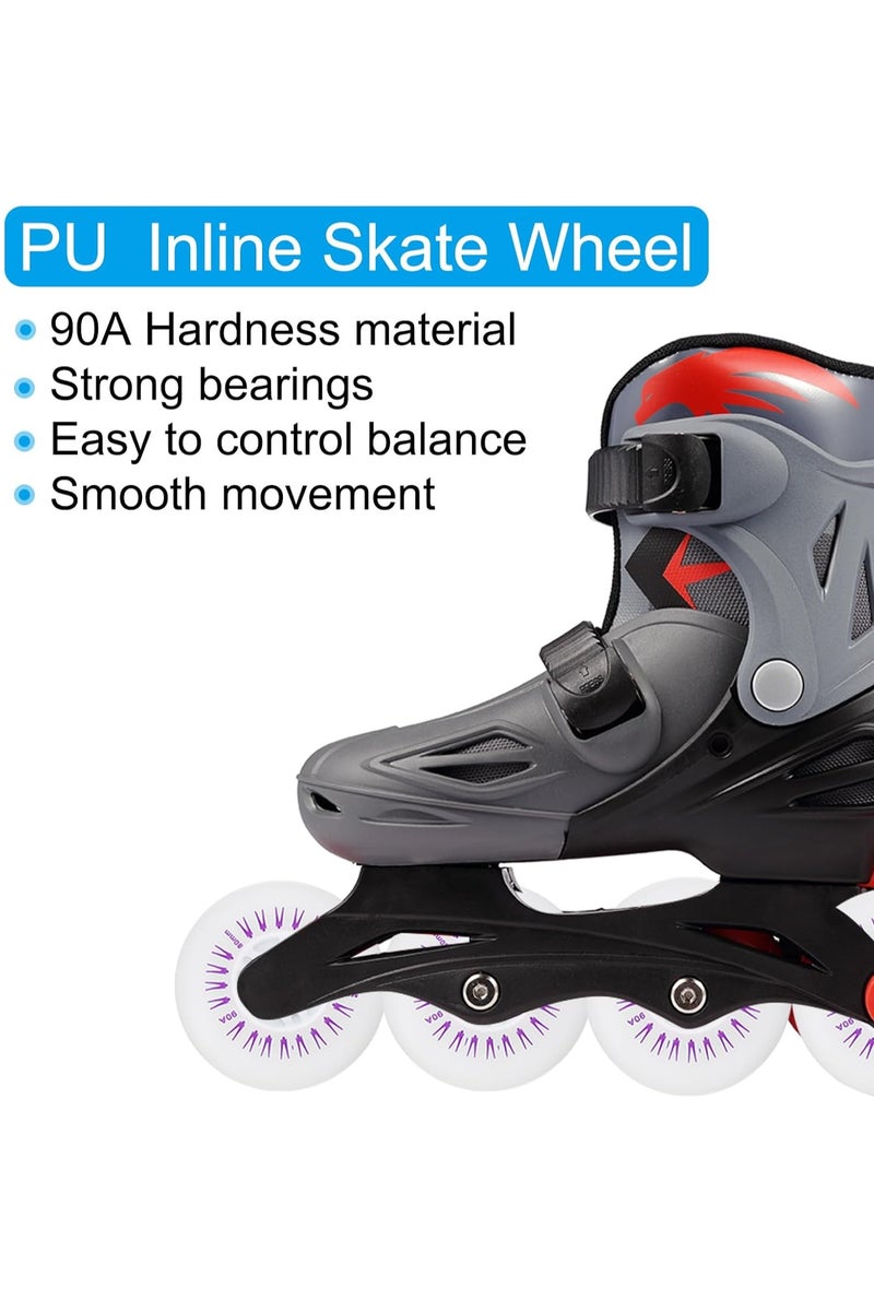 Bluejw Colorful Light Up Inline Skate Wheels Roller Skates Children's Sparkling Straight-line Luminous Wheels 2Pcs LED Flashing 76mm In-line Speed Skate Skating LED Light Flashing Roller Wheels Adult Super Luminous Wheels 90A PU with Bearings for Indoor Outdoor Scooter Replacement 20*10*20cm  - Image 2