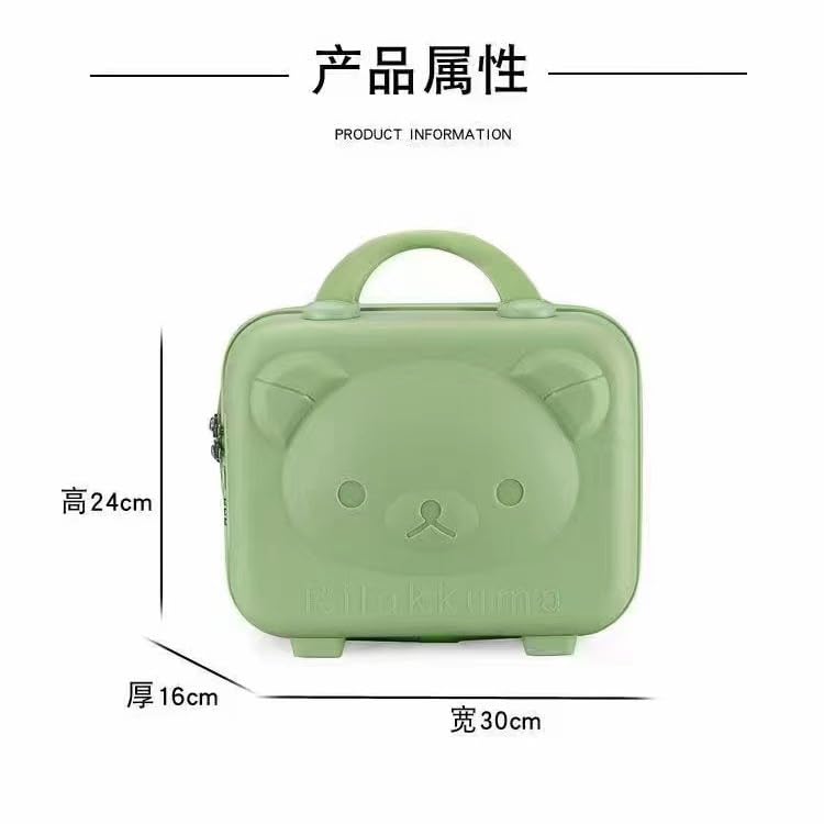 SUNBEET Mini Hard Shell Hard Travel Luggage Makeup Case Small Portable Carrying Case Suitcase Organizer Makeup Storage Box for Women (T-Green) - Image 3