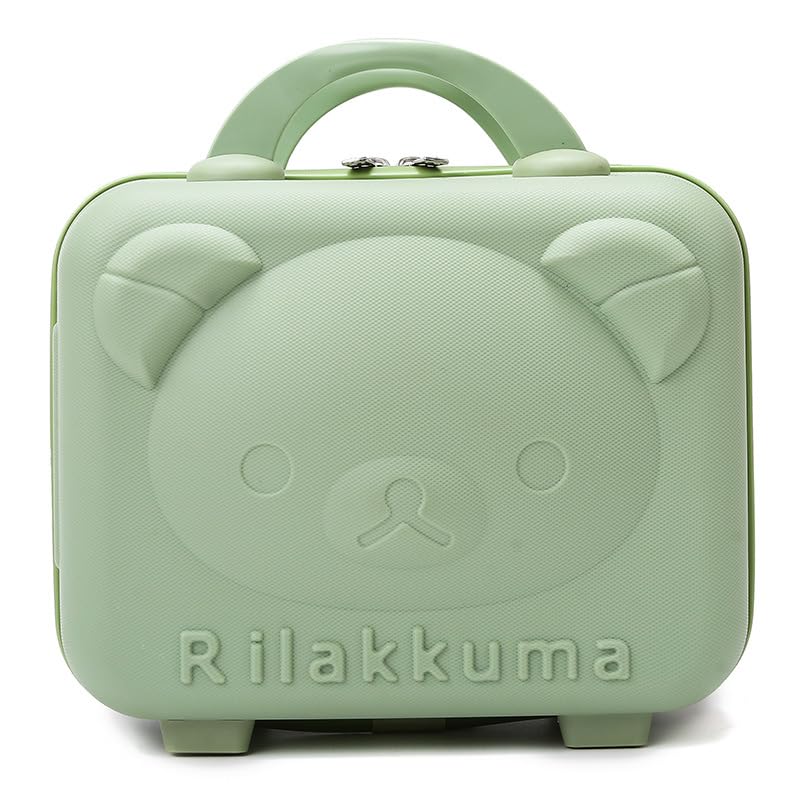 SUNBEET Mini Hard Shell Hard Travel Luggage Makeup Case Small Portable Carrying Case Suitcase Organizer Makeup Storage Box for Women (T-Green) - Image 1