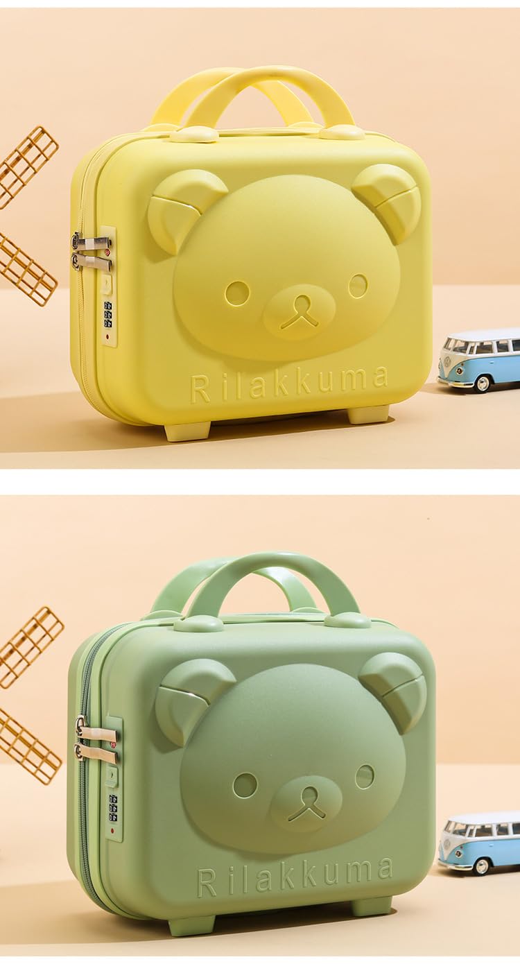 SUNBEET Mini Hard Shell Hard Travel Luggage Makeup Case Small Portable Carrying Case Suitcase Organizer Makeup Storage Box for Women (T-Green) - Image 4