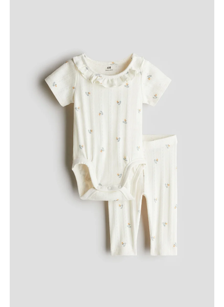 H&M 2-Piece Pointelle Cotton Set