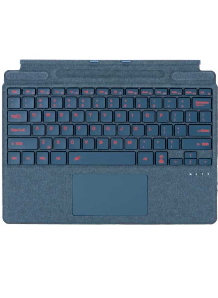 General Arabic and English Keyboard for Microsoft Surface Pro 11/X/10/9/8, Alphabet Backlit Bluetooth Wireless Removable Keyboard with Magnetic Pen Slot 