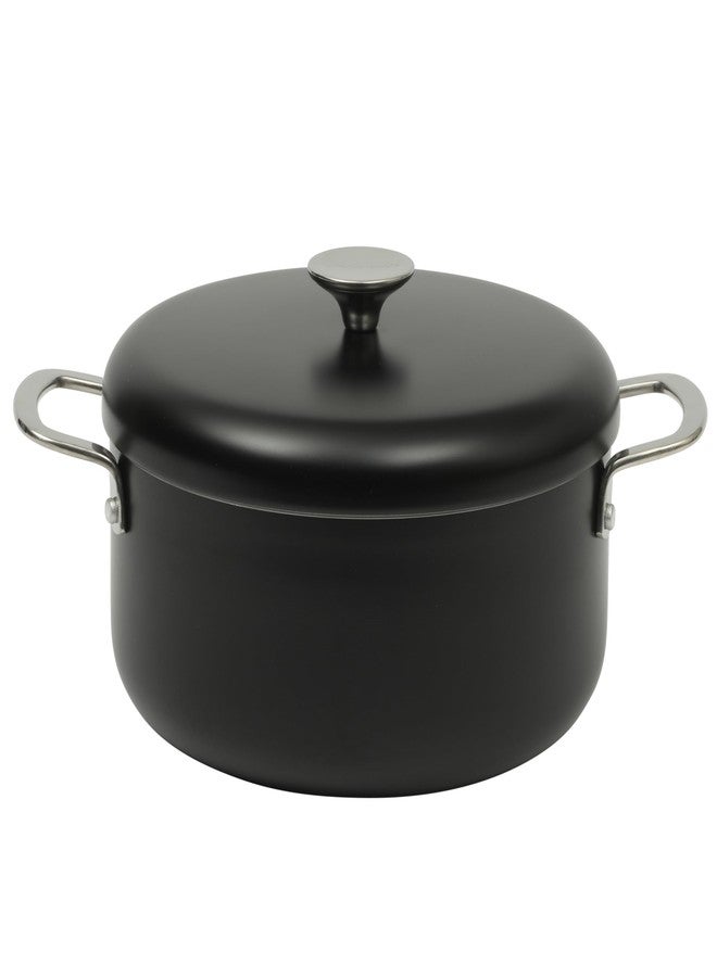 Sur La Table Kitchen Essentials Potluck Porch 5 Quart Aluminum Dutch Oven Pot w/Aluminum Lid PFA FREE Ceramic Interior Cookware Pot - Induction - Black - Image 1