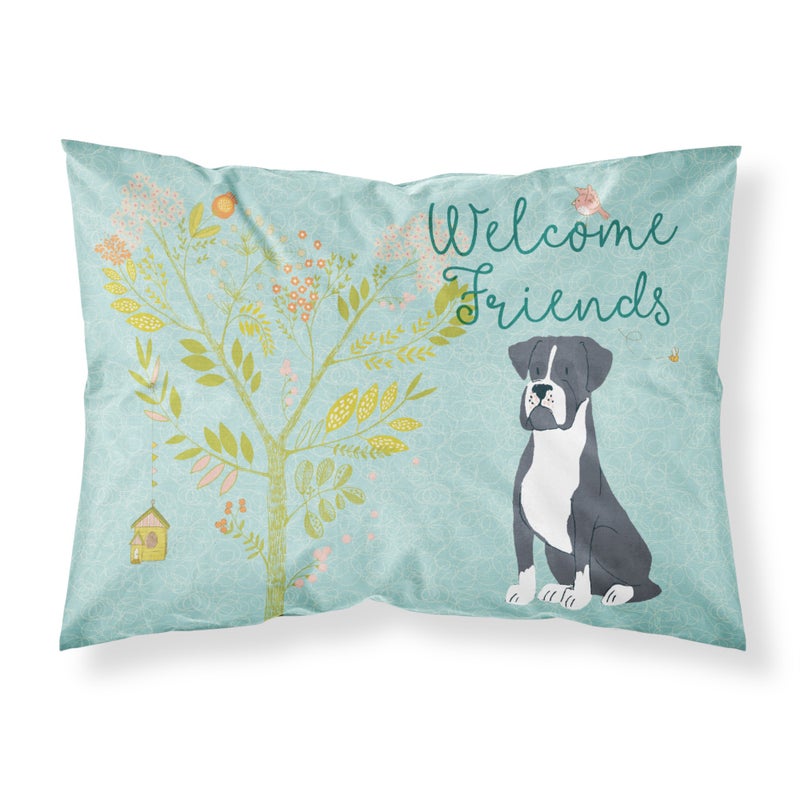 Caroline's Treasures ""Caroline's Treasures Welcome Friends Black Boxer Pillowcase  Standard "" 