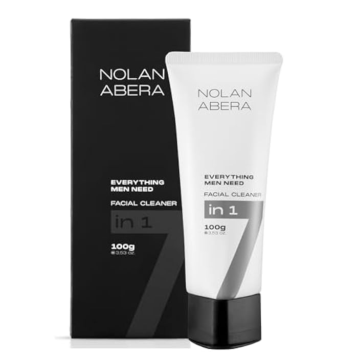 ABERA Nolan Daily Facial Cleanser for Men, Niacinamide + Zincsebum + Soy & Rice Bran Extract, Oil Control & Pore Purifying Face Wash, Refreshing Gentle Cleanser for All Skin Types (3.38 fl oz) - Image 1
