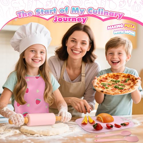 Windidi Kids Baking Cooking Set Real Toddler Kid Apron Kids Knife Set for Real Cooking BasketFoodGrade MaterialMontessori Toddler Kitchen Tools Christmas Birthday Gift for 310 Year Old Girls Boys - Image 5