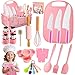 Windidi Kids Baking Cooking Set Real Toddler Kid Apron Kids Knife Set for Real Cooking BasketFoodGrade MaterialMontessori Toddler Kitchen Tools Christmas Birthday Gift for 310 Year Old Girls Boys - Image 2