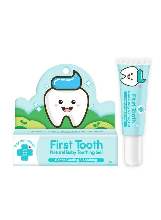 براعم صغيرة للأطفال جيل التسنين الطبيعي "فيرست توث" (First Tooth) من تايني بودز (20 جم) – مهدئ ومبرد للثة – خالي من البنزوكائين والمواد المخدرة – آمن عند البلع – خالي من الفلورايد - Image 1