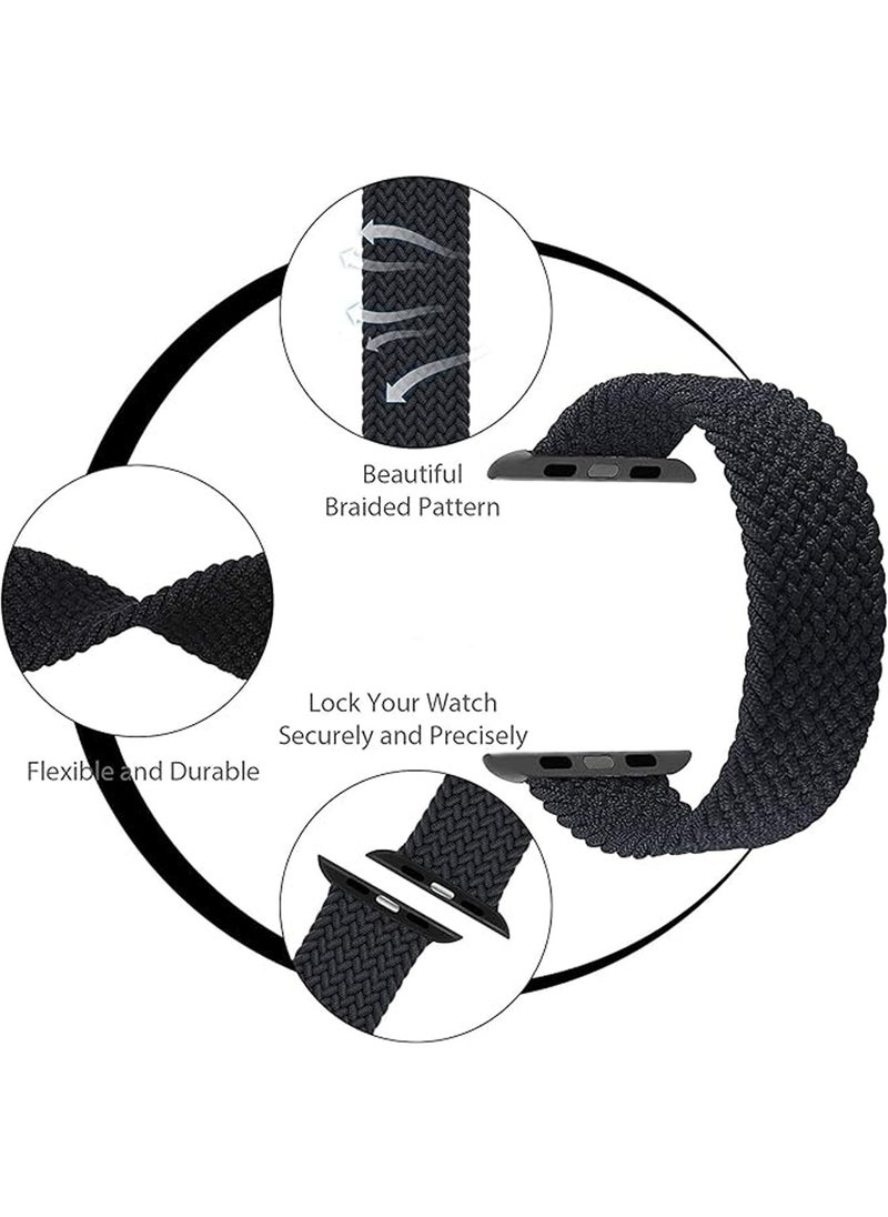 Generic - Bands Compatible with Apple Watch 38mm 40mm 41mm Series 9/8/7/SE/6/5/4/3/2/1 IWatch Ultra/Ultra 2/Braided Solo Loop Nylon Fabric Strap XS - Image 1
