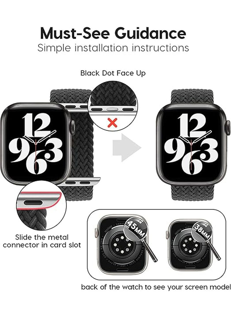 Generic - Bands Compatible with Apple Watch 38mm 40mm 41mm Series 9/8/7/SE/6/5/4/3/2/1 IWatch Ultra/Ultra 2/Braided Solo Loop Nylon Fabric Strap XS - Image 1