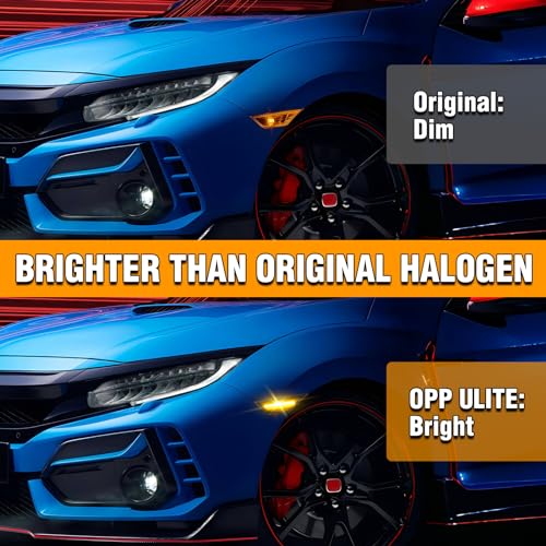 OPP ULITE Civic Side Marker Lights Amber Sequential Flowing Turn Signal Switchback Light, Plug N Play, Smoked Len for Honda Civic 2016 2017 2018 2019 2020 - Image 3