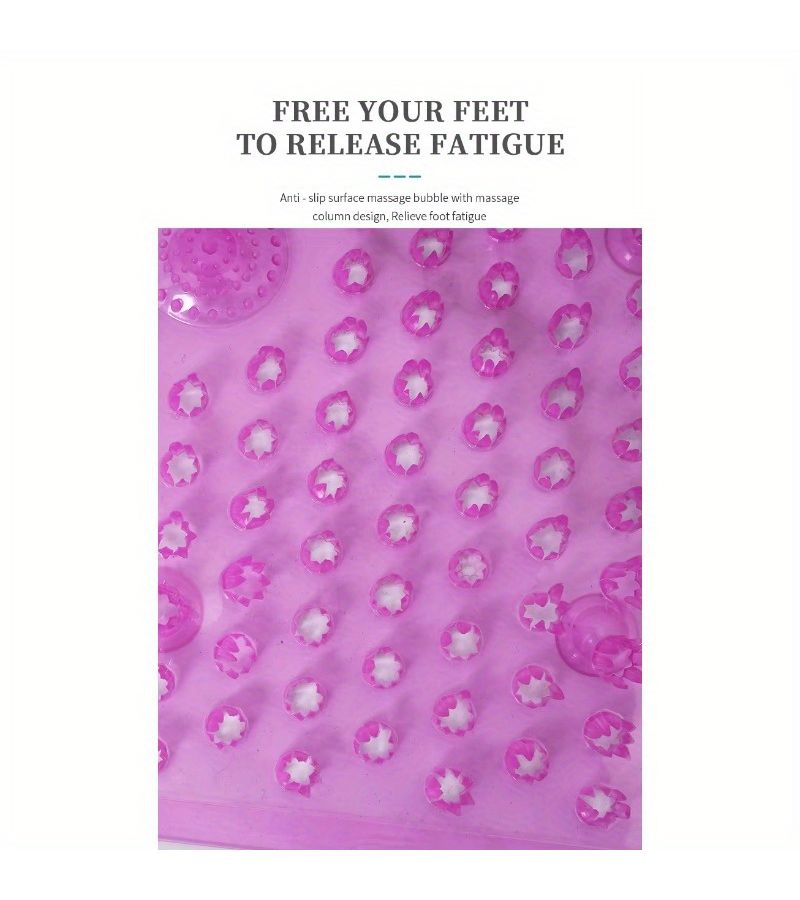 Transparent Pink PVC Shower Mat Non Slip Quick Dry Machine Washable 13x26 Inch - Image 5