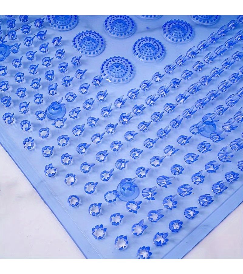 Transparent Pink PVC Shower Mat Non Slip Quick Dry Machine Washable 13x26 Inch - Image 2