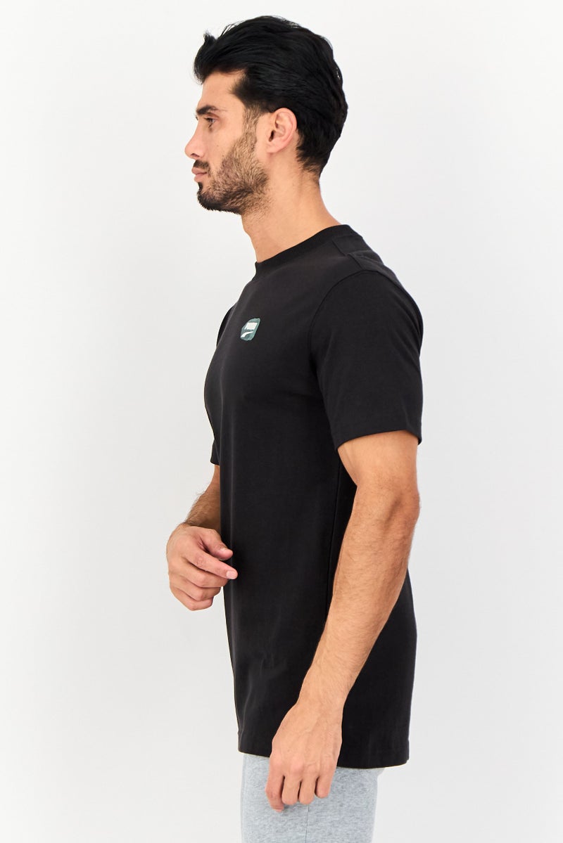 PUMA تي شيرت رجالي بقصة مريحة بأكمام قصيرة، أسود - Image 2