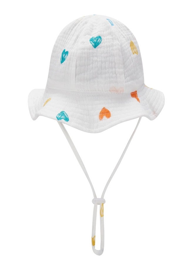 XuoAz Baby Sun Hat Toddler Infant Cotton Bonnet Soft Adjustable Sun Protection Floral Bucket Hat for Boys Girls - Image 2