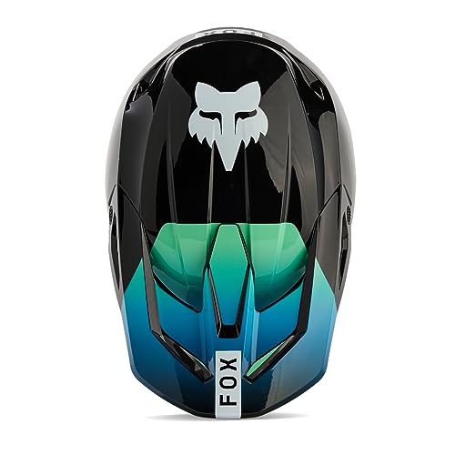 Fox Racing Youth V1 Motocross Dirt Bike Helmet, Black/Blue, Large - Image 4