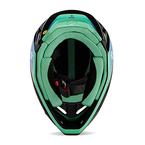 Fox Racing Youth V1 Motocross Dirt Bike Helmet, Black/Blue, Large - Image 5