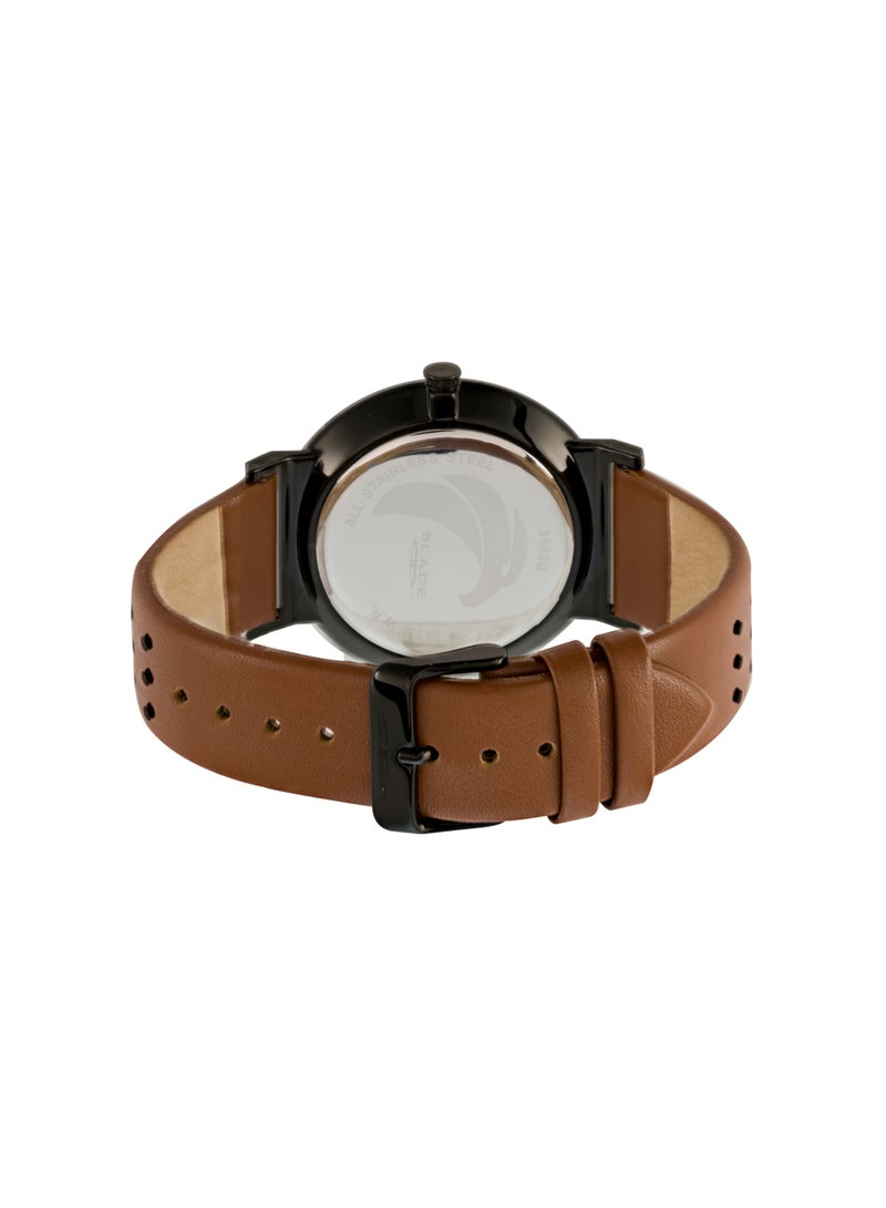 BLADE Wanderer Noir 3683G1NND SS & Leather Date Men's Watch - Image 4