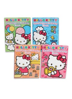 Bendon Publishing Hello Kitty Coloring and Activity Books Super Set ~ 4 Hello Kitty Books, Stickers, and Beach Kids Door Hanger 