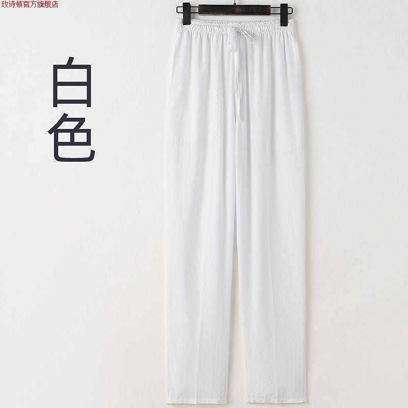 Pants Mens Summer Mens Casual Pants Tencel Cotton Linen Loose Straight Leg Pants Ice Cool Summer Cool Thin Pants 8888 - Image 5