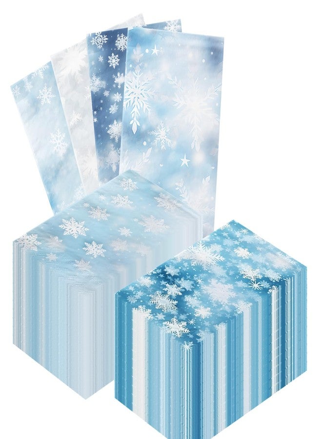 Bezkega Winter Party Napkins,Snowflake Party Supplies 40pcs Winter Wonderland Cocktail Napkins for Christmas Holiday Bathroom Decor Winter Party Supplies - Image 1