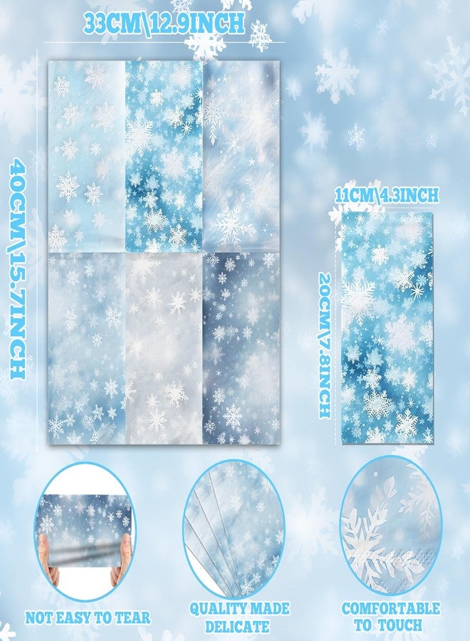 Bezkega Winter Party Napkins,Snowflake Party Supplies 40pcs Winter Wonderland Cocktail Napkins for Christmas Holiday Bathroom Decor Winter Party Supplies - Image 3