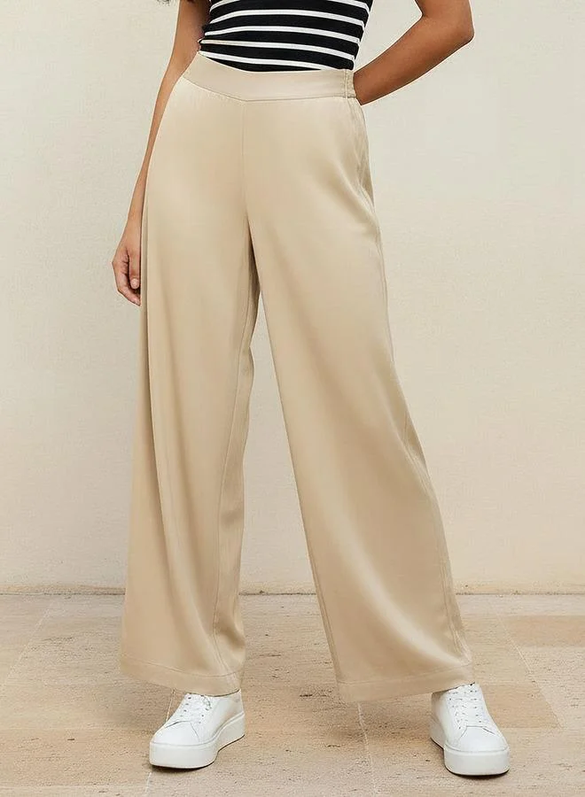 Splash FAV Relaxed Fit Flexi Waist Viscose Palazzos