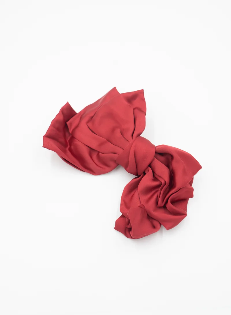 D'Daniela Large Red Hair Barrete Bow Hair Clip