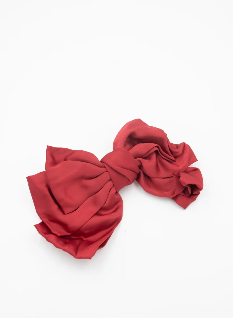 D'Daniela Large Red Hair Barrete Bow Hair Clip
